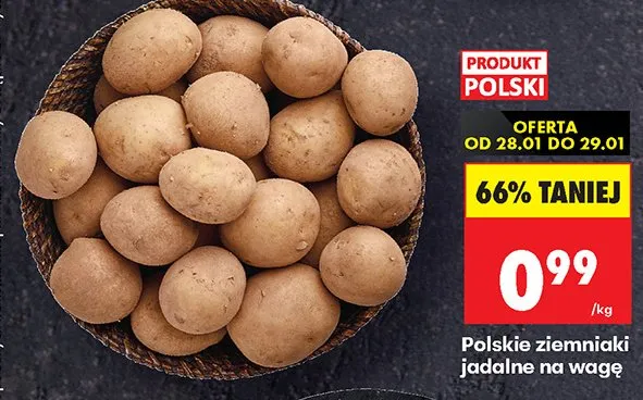 Polskie ziemniaki jadalne na wagę promocja w Biedronka