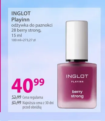 Odżywka do paznokci INGLOT Playinn 28 berry strong promocja w Hebe