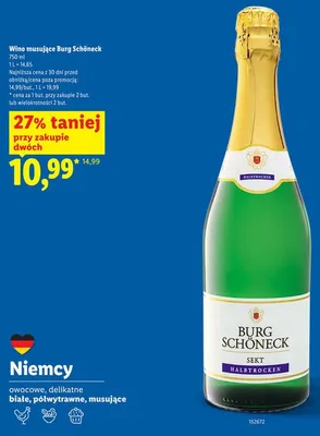 Wino musujące Burg Schöneck promocja w Lidl