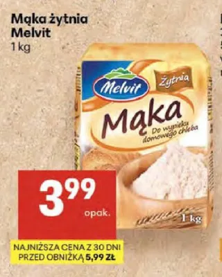 Mąka żytnia Melvit promocja w Delikatesy Centrum