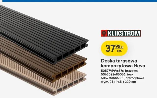 Deska tarasowa kompozytowa Klikstrom Neva promocja w Castorama