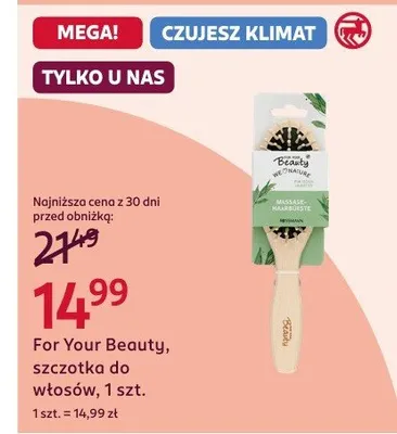 Szczotka do włosów For Your Beauty, szczotka do włosów, 1 szt. promocja w Rossmann