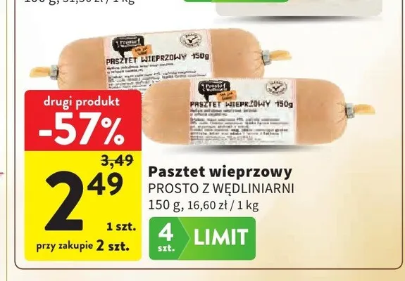 Pasztet wieprzowy Prosto z Wędliniarni promocja w Intermarche