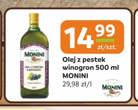 Olej z pestek winogron Monini promocja w Społem Częstochowa