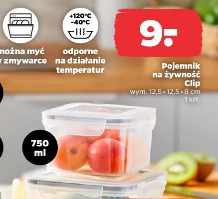 Pojemnik na żywność Clip wym. 12,5x12,5x8 cm 750 ml ALTOM DESIGN promocja w Netto
