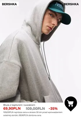 Bluza z kapturem i suwakiem Bershka promocja w Bershka