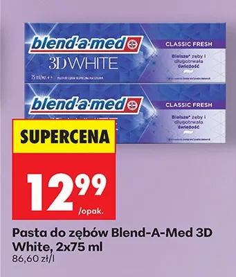 Pasta do zębów 3D White 2-pak promocja w Biedronka