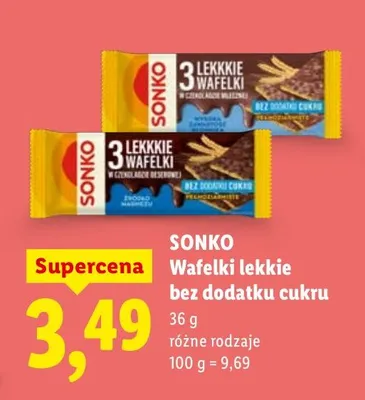 Wafelki lekkie bez dodatku cukru promocja w Lidl