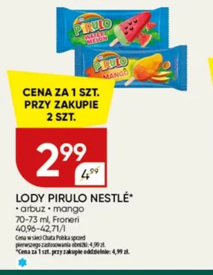Lody Pirulo Nestlé arbuz promocja w Chata Polska