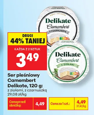 Ser pleśniowy Camembert Delikate z ziołami promocja w Biedronka