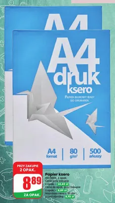 Papier ksero A4 80 g/m² 500 arkuszy promocja w Dino
