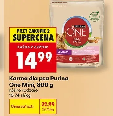 Karma dla psa Purina One Mini promocja w Biedronka