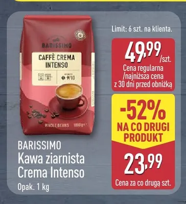Kawa ziarnista Crema Intenso Barissimo promocja w Aldi