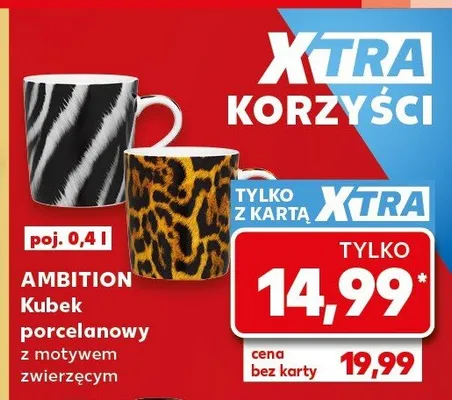 Kubek porcelanowy Ambition z motywem zwierzęcym promocja w Kaufland