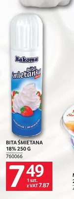 Bita śmietana 18% Bakoma promocja w Selgros