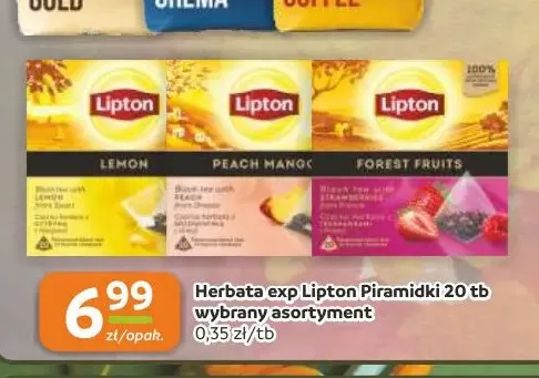 Herbata exp Lipton Piramidki Peach Mango promocja w Gama