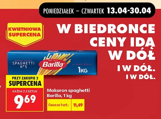 Makaron spaghetti promocja w Biedronka