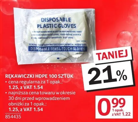 Rękawiczki HDPE 100 sztuk promocja w Selgros