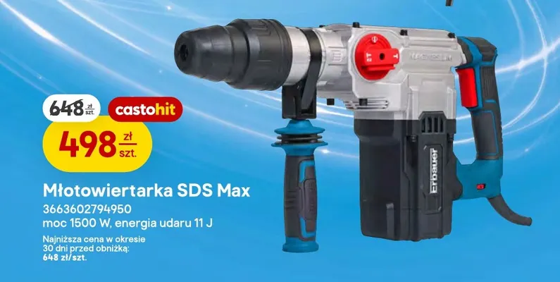 Młotowiertarka SDS Max Erbauer promocja w Castorama