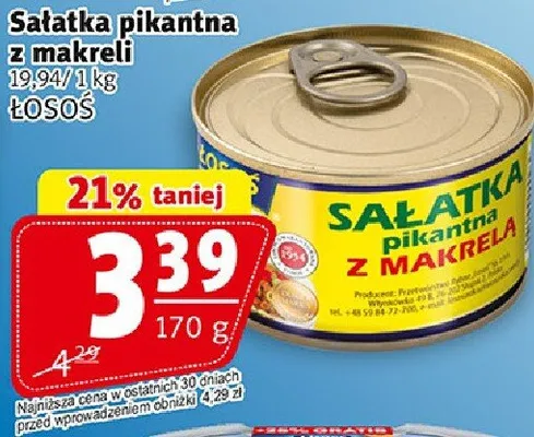 Sałatka pikantna z makreli promocja w Prim Market