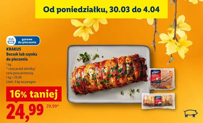 Boczek lub szynka do pieczenia promocja w Lidl