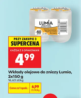 Wkłady olejowe do zniczy Lumia 2-pak promocja w Biedronka