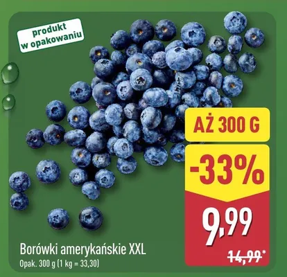 Borówki amerykańskie XXL promocja w Aldi