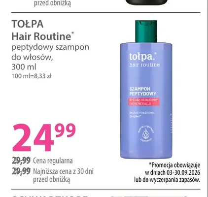 Peptydowy szampon do włosów Hair Routine Tołpa promocja w Hebe