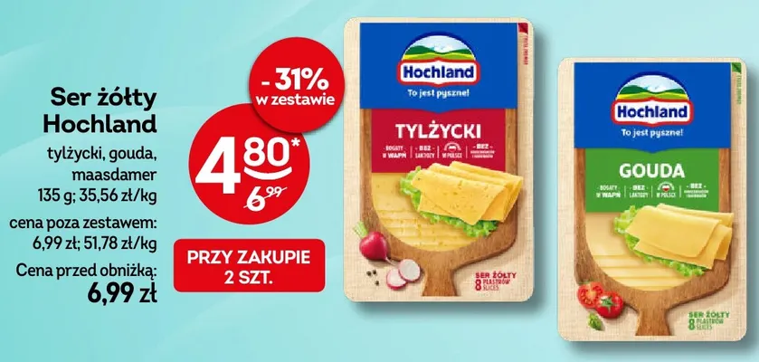 Ser żółty w plastrach tylżycki Hochland promocja w Żabka