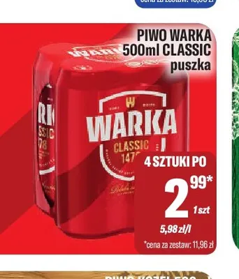 Piwo Warka Classic promocja w Tomi Markt