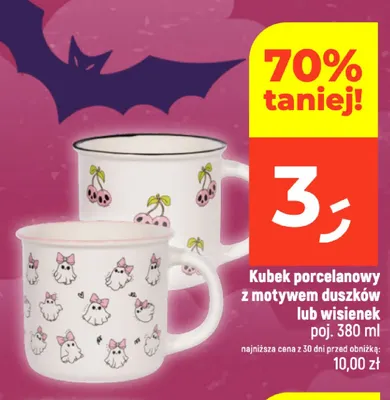 Kubek porcelanowy z motywem duszków 380 ml promocja w Dealz