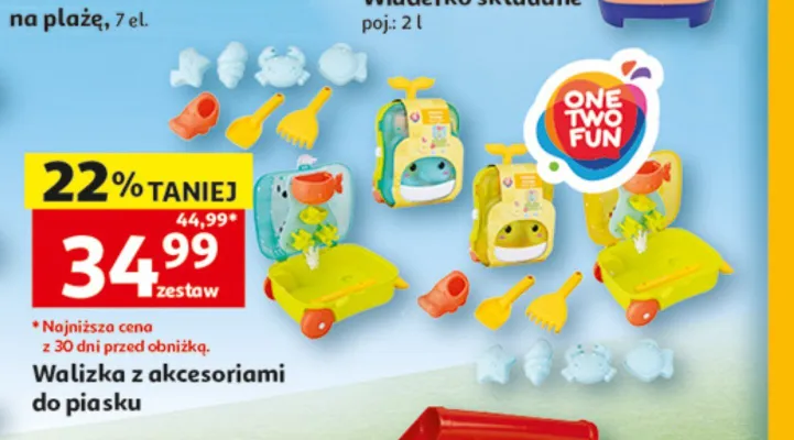 Walizka z akcesoriami do piasku ONE TWO FUN promocja w Auchan