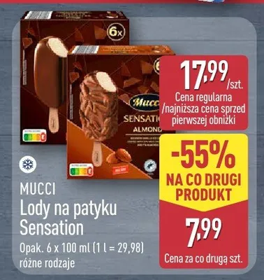 Lody na patyku Sensation promocja w Aldi