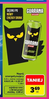 Napój energetyzujący Guarana No Sleep promocja w Carrefour