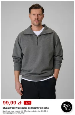 Bluza dresowa regular bez kaptura męska 4F promocja w 4F