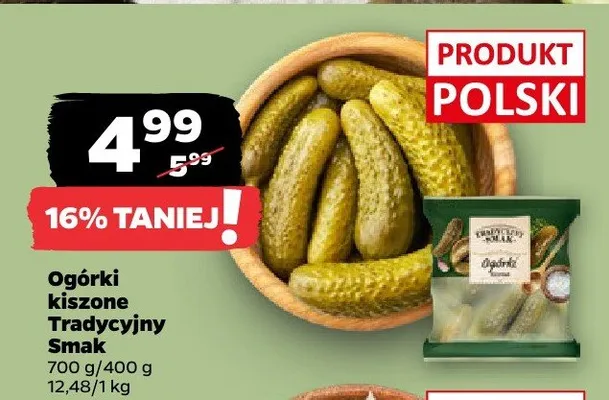 Ogórki kiszone tradycyjny smak promocja w Netto