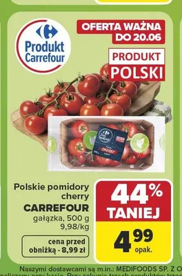 Pomidory cherry Carrefour gałązka polskie promocja w Carrefour