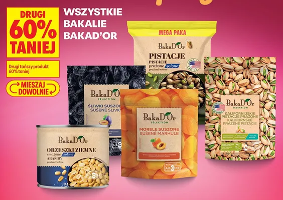 Pistacje prażone solone BakaD'Or Mega Paka promocja w Biedronka
