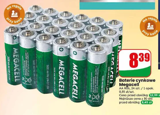 Baterie cynkowe Megacell AA R06 promocja w Dino