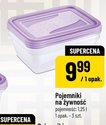 Pojemniki na żywność pojemność 1,25l promocja w POLOmarket