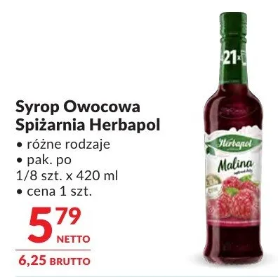 Syrop Owocowa Spiżarnia Herbapol różne rodzaje promocja w Makro