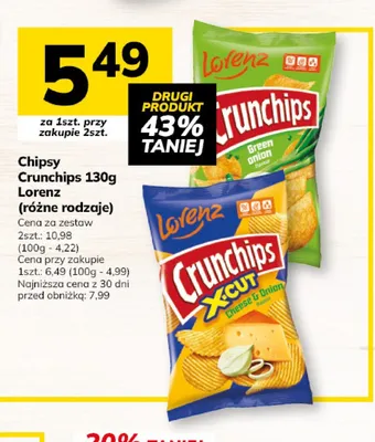 Chipsy Crunchips X-Cut Cheese & Onion Lorenz promocja w Hitpol
