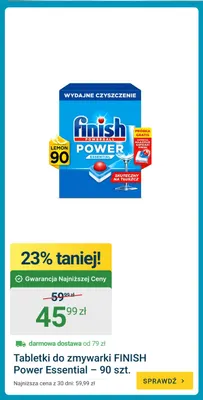 Tabletki do zmywarki Finish Power Essential promocja w ERLI