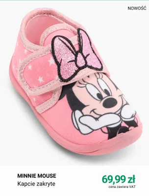 Kapcie zakryte Minnie Mouse promocja w Deichmann