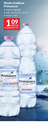Woda źródlana Primavera 1.5l promocja w Makro