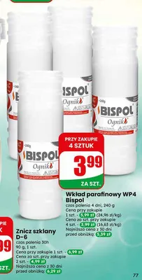 Wkład parafinowy WP4 Bispol promocja w Dino