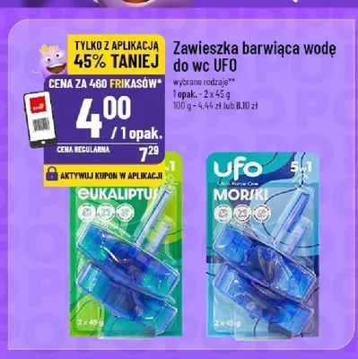 Zawieszka barwiąca wodę do WC UFO Eukaliptus 2-pak promocja w POLOmarket