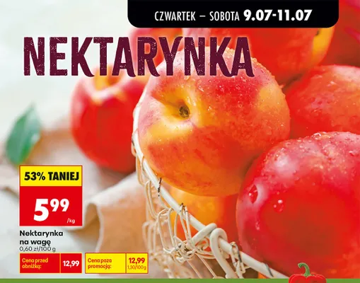 Nektarynka na wagę promocja w Biedronka