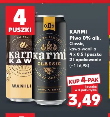 Piwo bezalkoholowe Karmi Classic 4-pak promocja w Kaufland