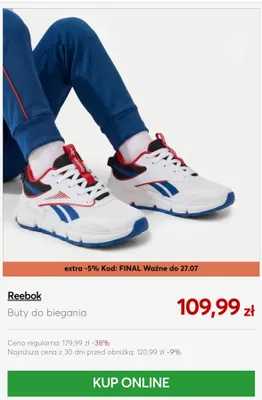 Buty do biegania Reebok promocja w eobuwie.pl